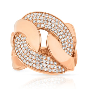 Large Diamond Link Pavè Ring