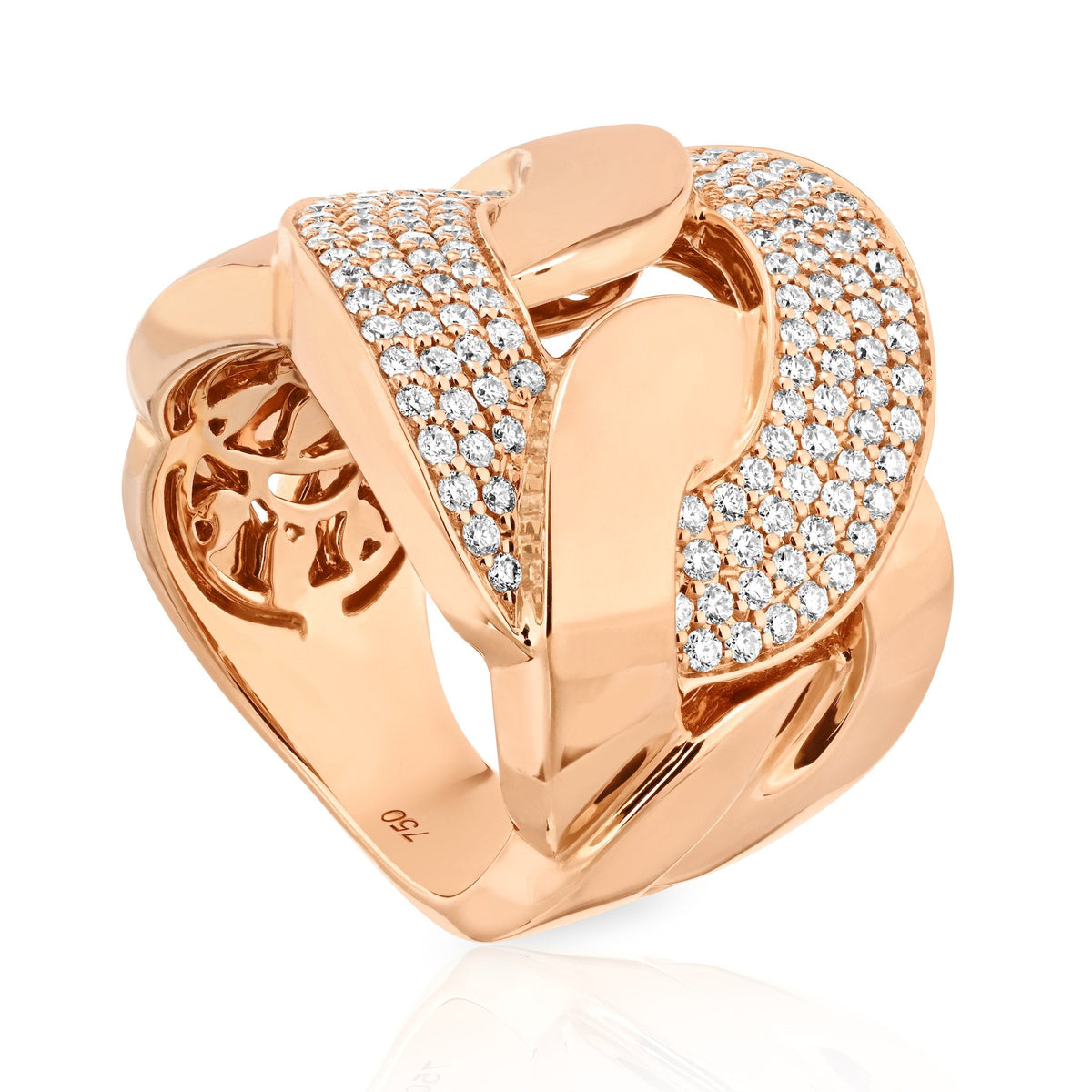 Large Diamond Link Pavè Ring
