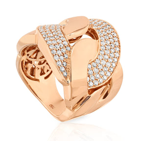 Large Diamond Link Pavè Ring