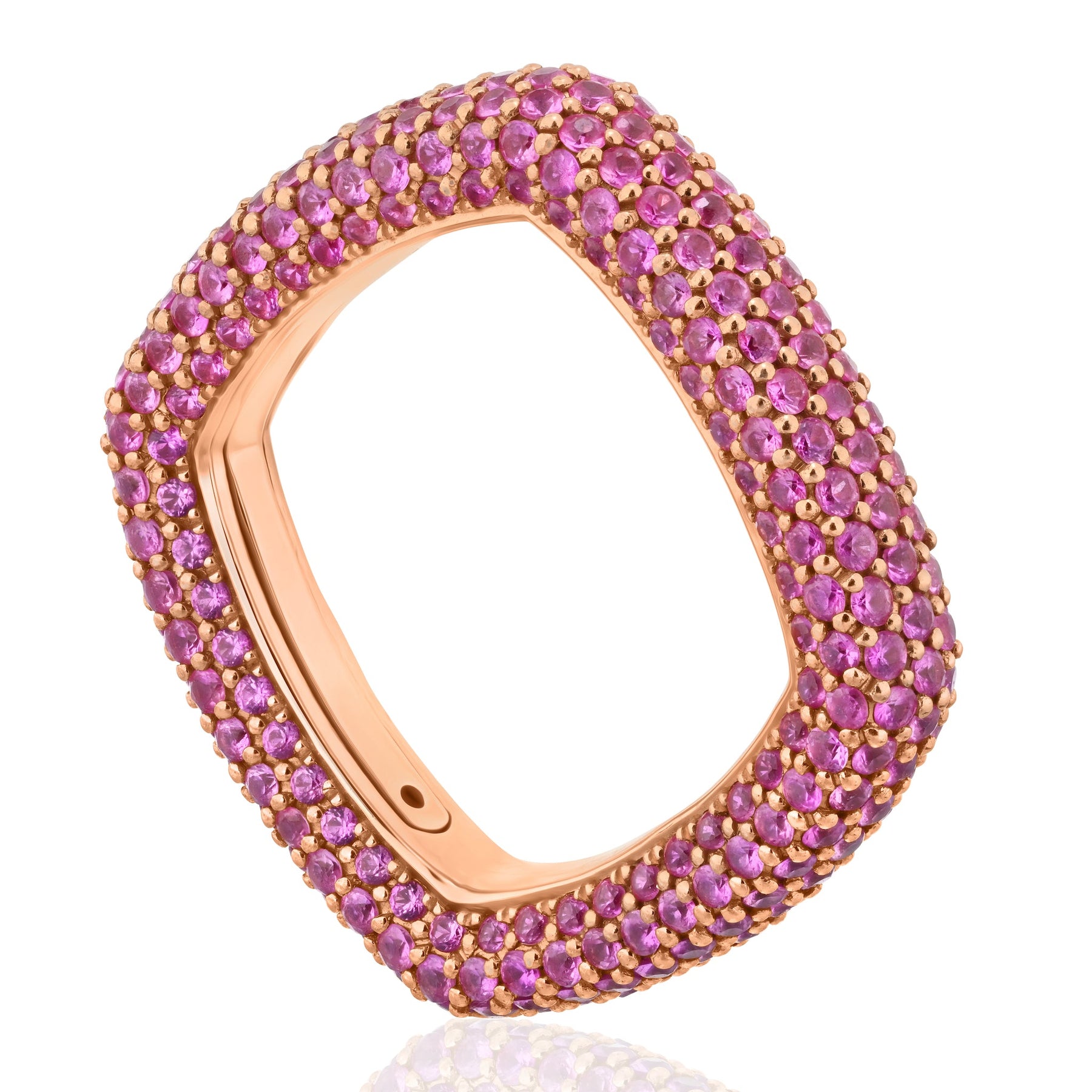 "Be Square" Elegant And Unusual Pavè Ring-Stackable