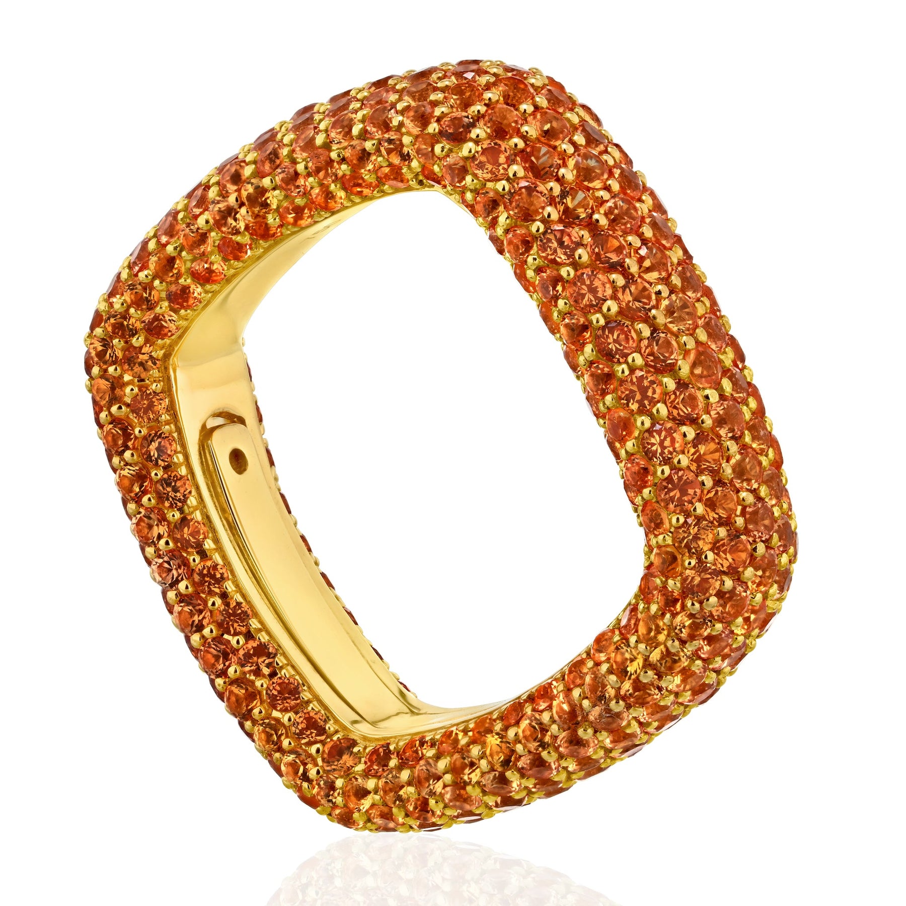 "Be Square" Medium Elegant And Unusual Pavè Ring