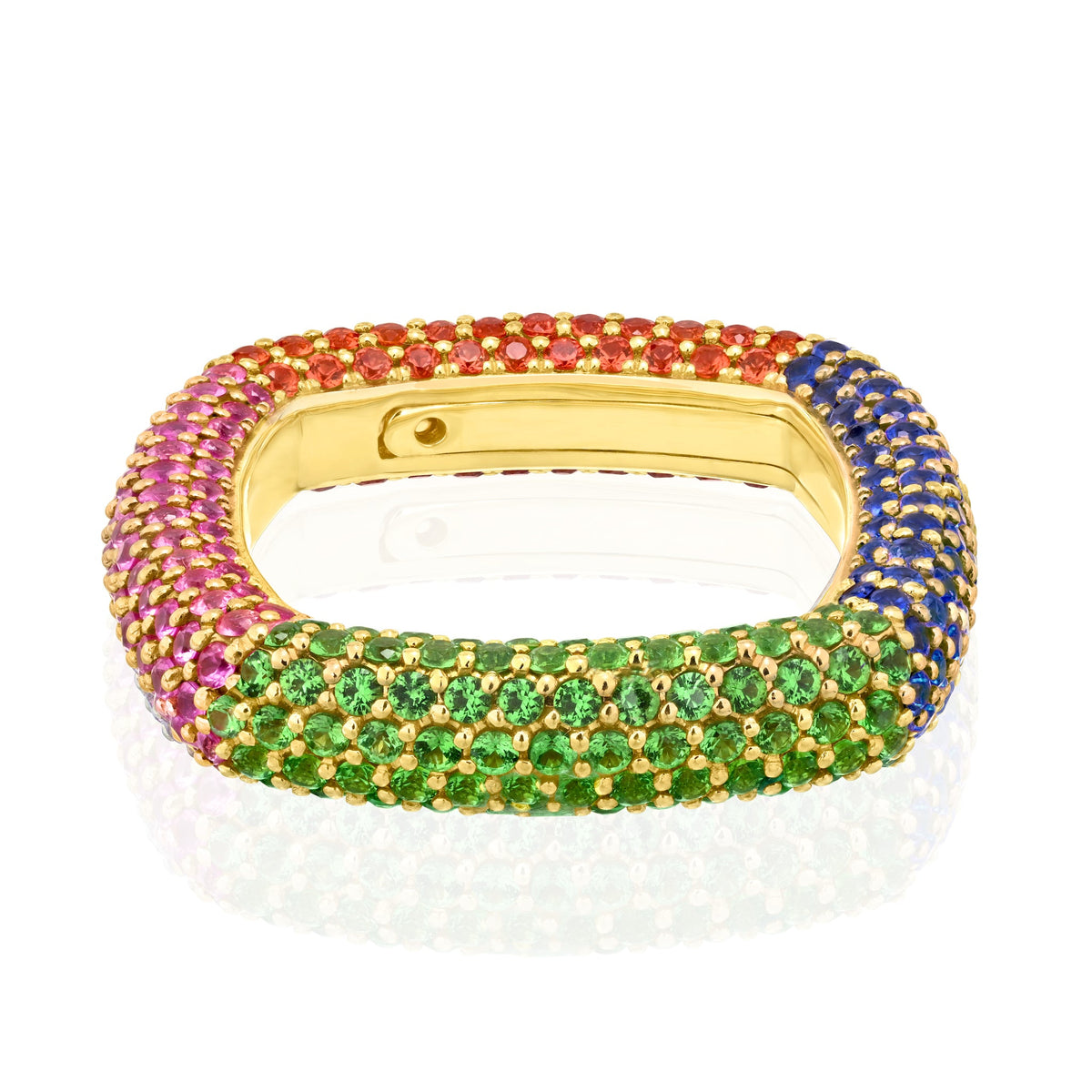 "Be Square" - Four Colors Trendy Pavè Ring