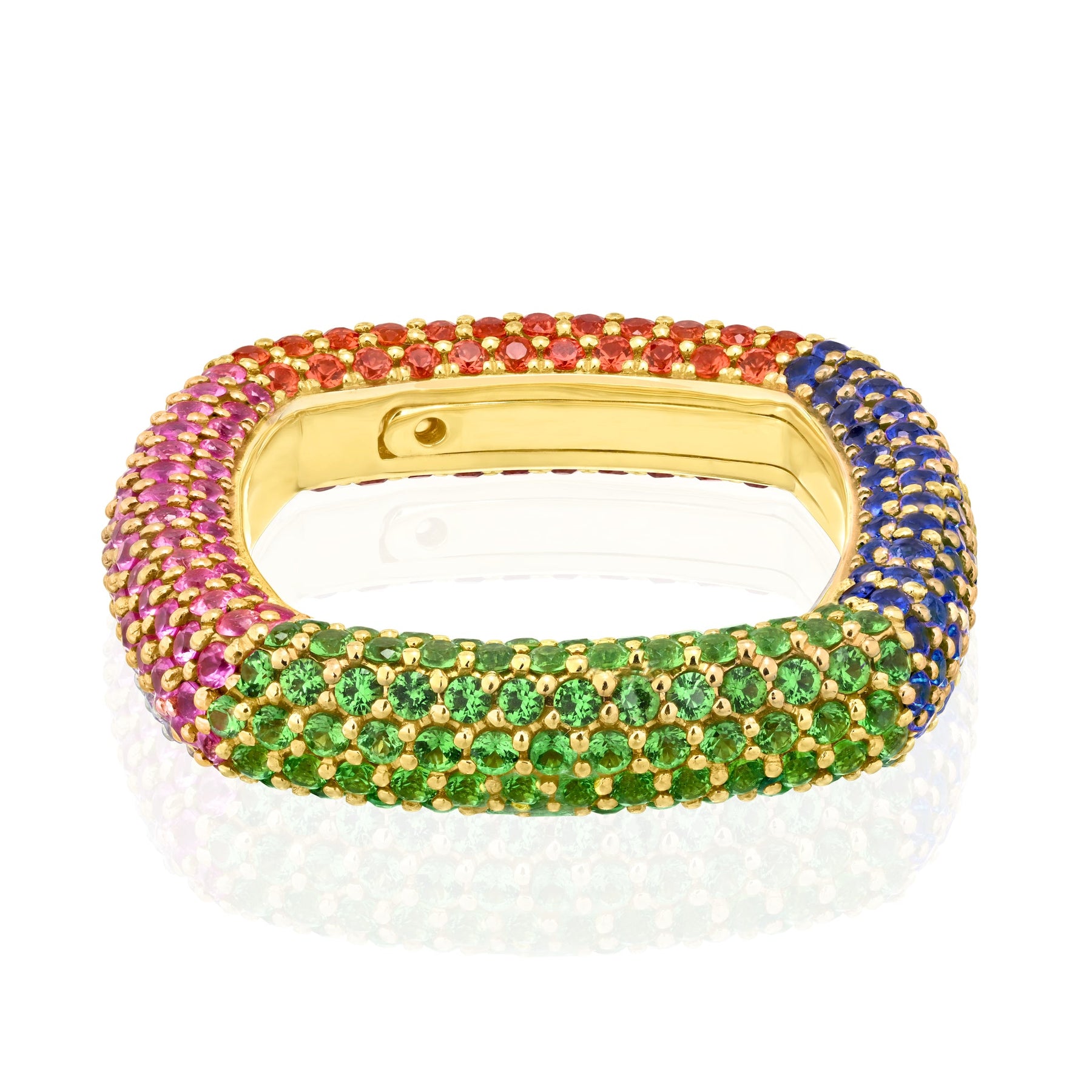 "Be Square" - Four Colors Trendy Pavè Ring