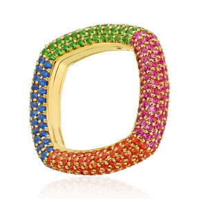 "Be Square" - Four Colors Trendy Pavè Ring