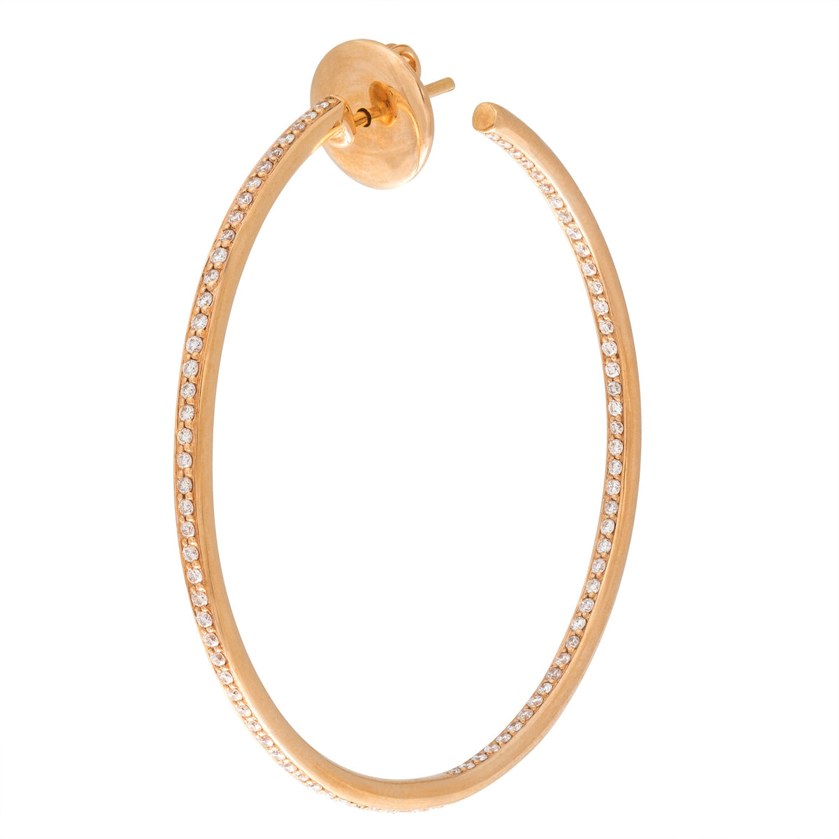One Line Delicate Diamond Hoops