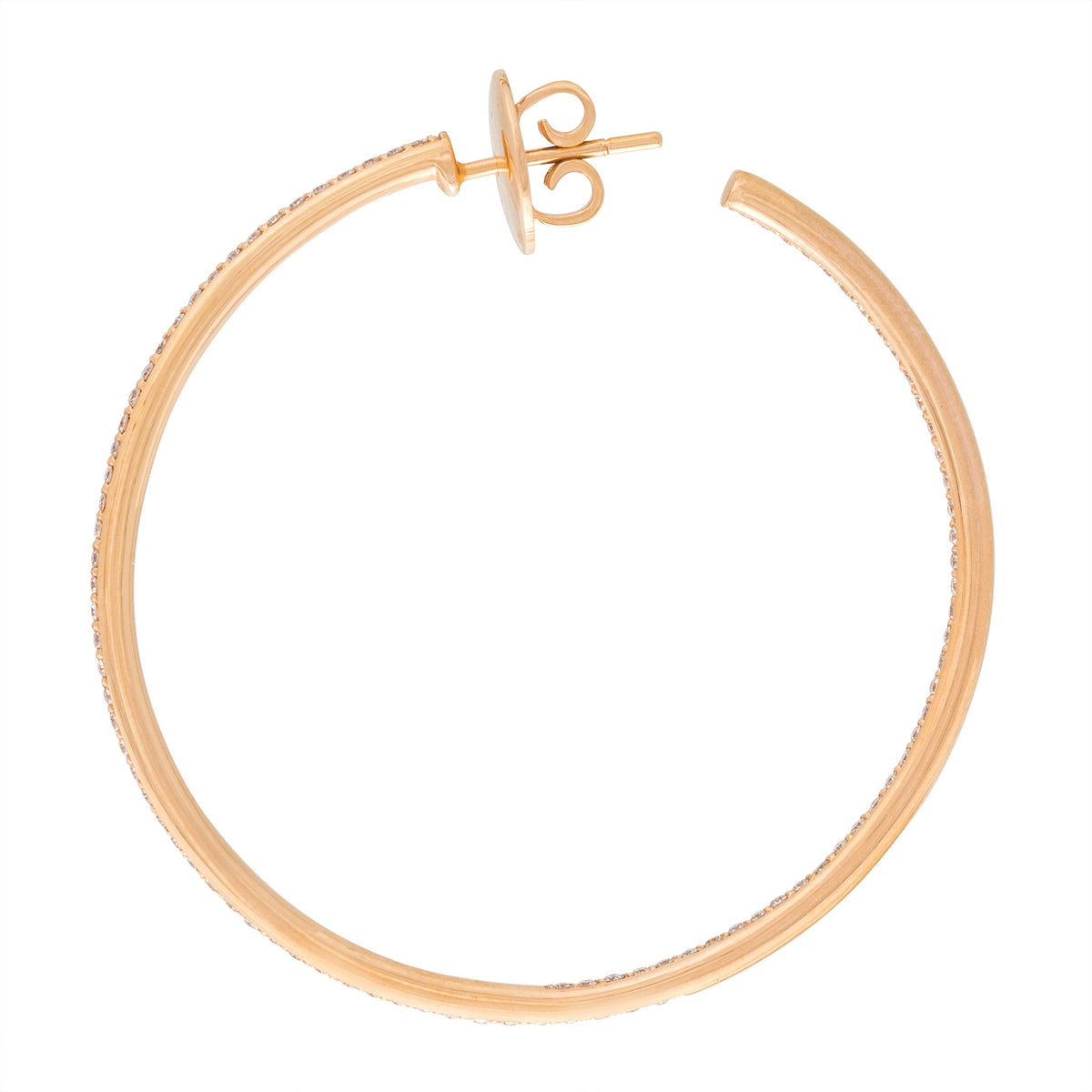 One Line Delicate Diamond Hoops