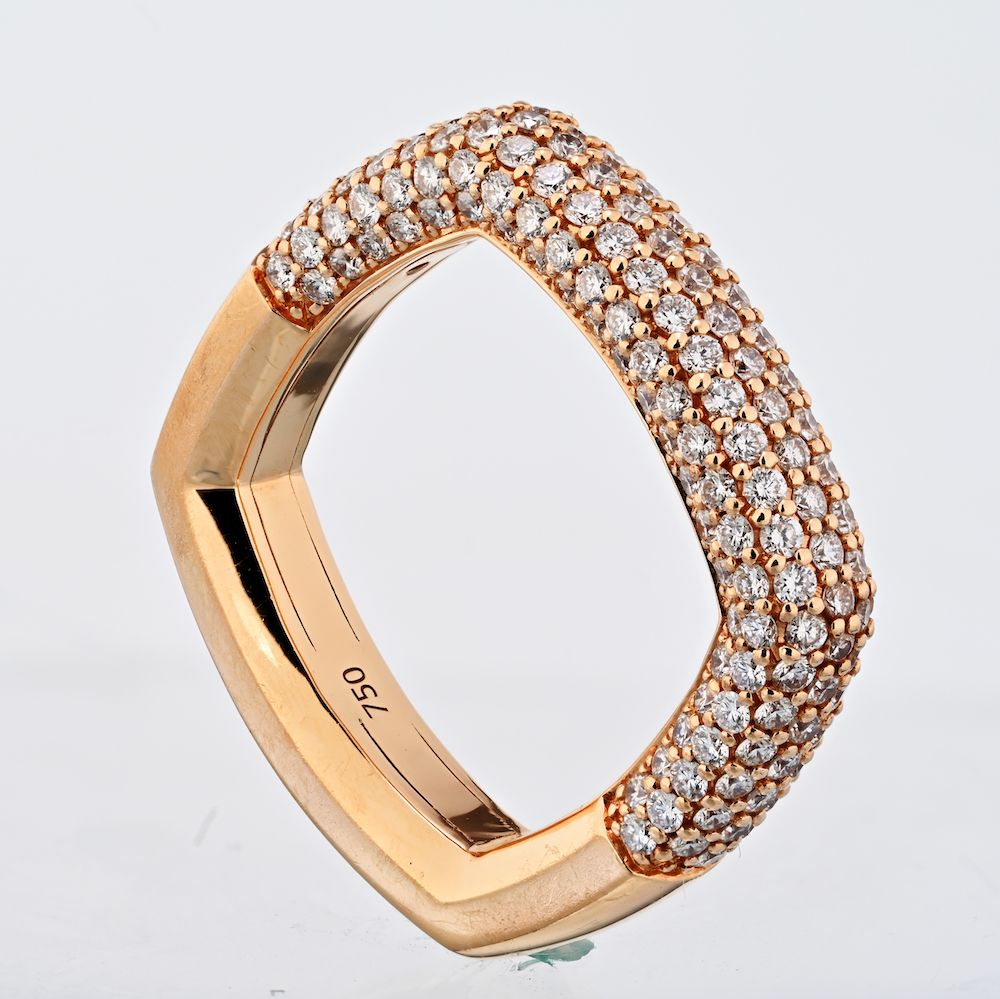 "Be Square" Elegant And Unusual Pavè Ring-Half The Way