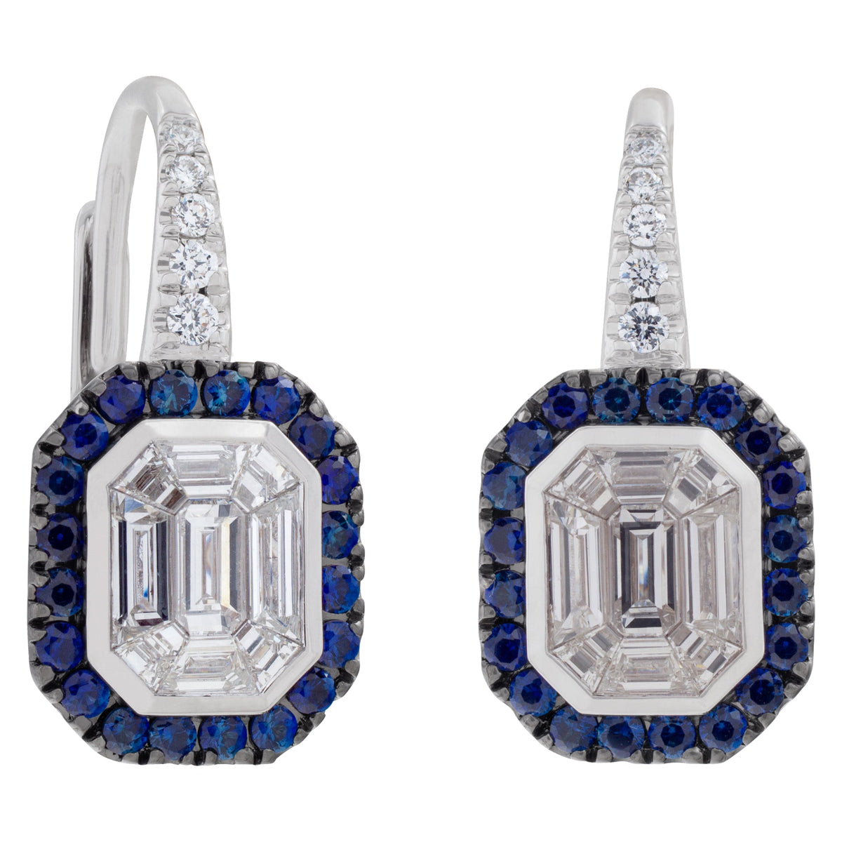 Color Framed "Illusion" Diamond Earrings